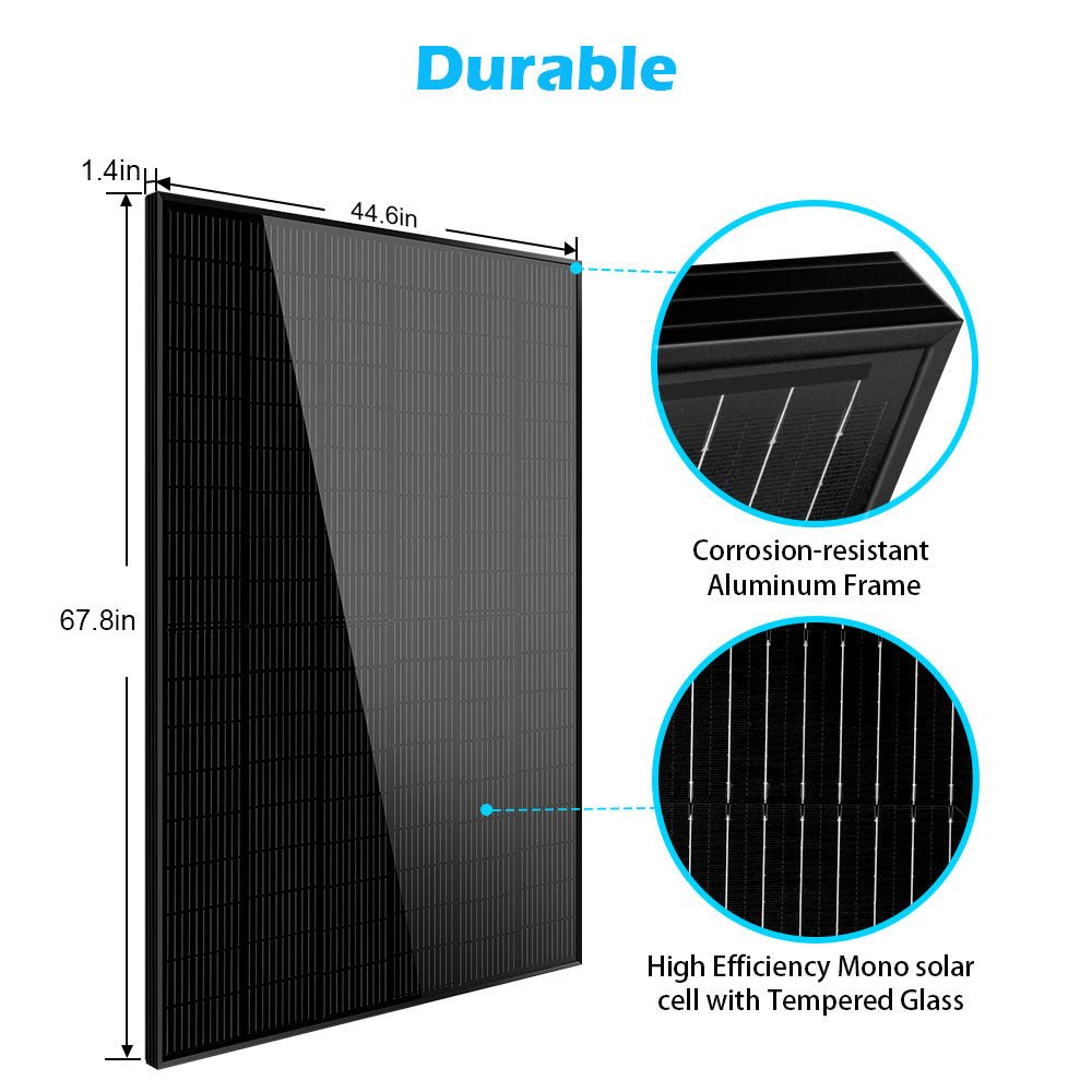 SunGoldPower 370W/ 415W/ 440W/ 500W Mono Black PERC Solar Panel UL 61730