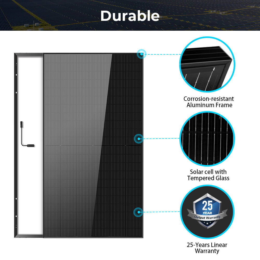 SunGoldPower 370W/ 415W/ 440W/ 500W Mono Black PERC Solar Panel UL 61730