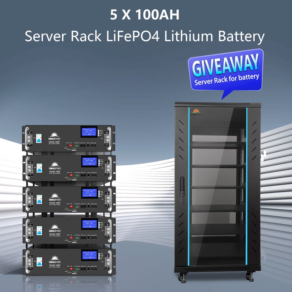 Off-Grid Solar Kit 12000W 48VDC 120V/240V LifePo4 25.6KWH Lithium Battery 12 X 415 Watts Solar Panels SGR-12K20E