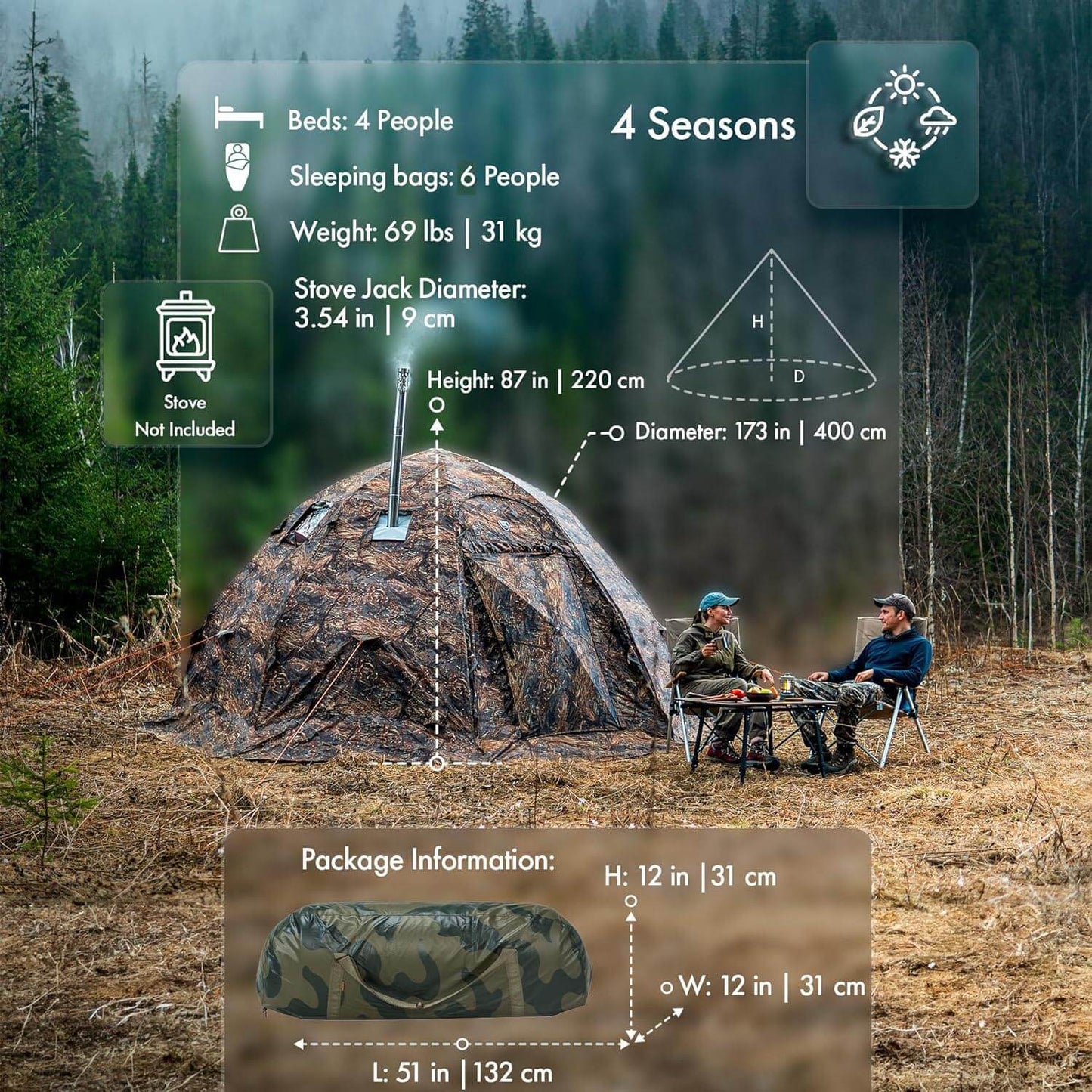 RBM All-Seasons tent  UP-5 for 2-6 person