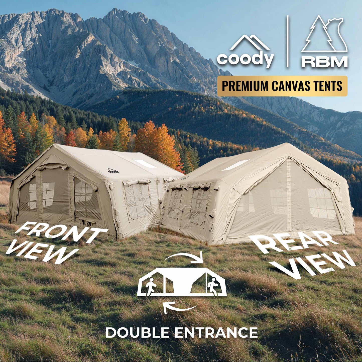 Coody 17.2 (Koala-7) Beige Inflatable Tent House for Camping (2-10 person)