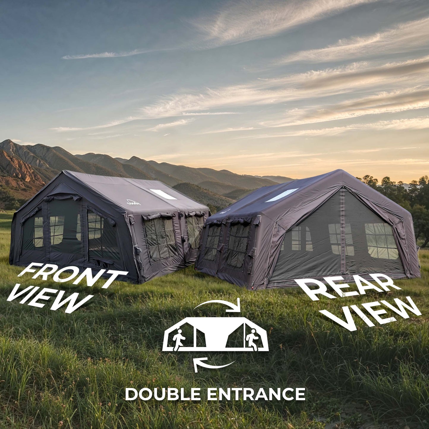 Coody 13.6 (Koala-5) Black Inflatable Tent House for Camping (2-8 person)