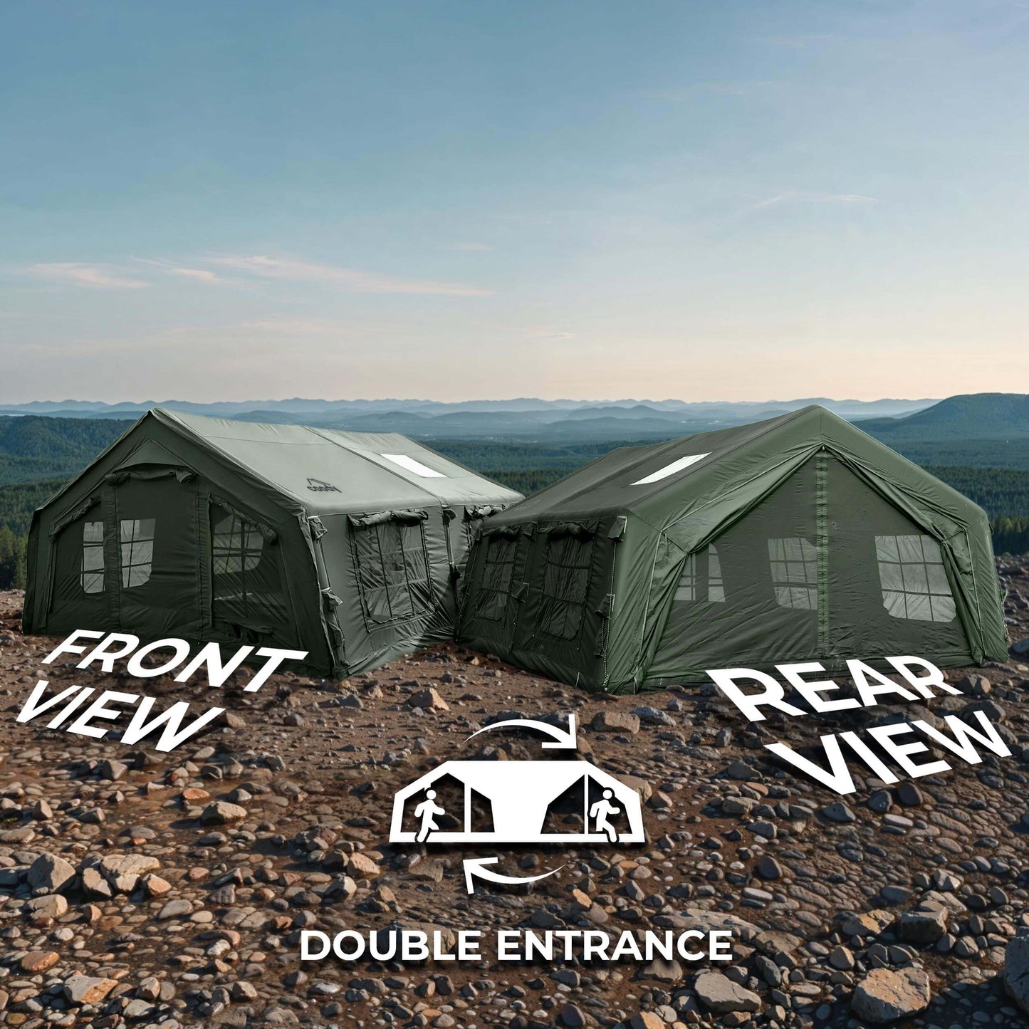 Coody 17.2 (Koala-7) Forest Green Inflatable Tent House for Camping (2-10 person)