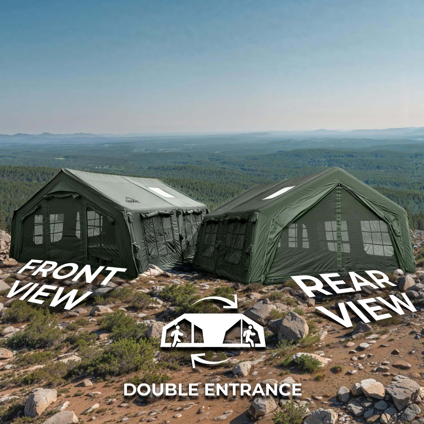 Coody 13.6 (Koala-5) Forest Green Inflatable Tent House for Camping (2-8 person)