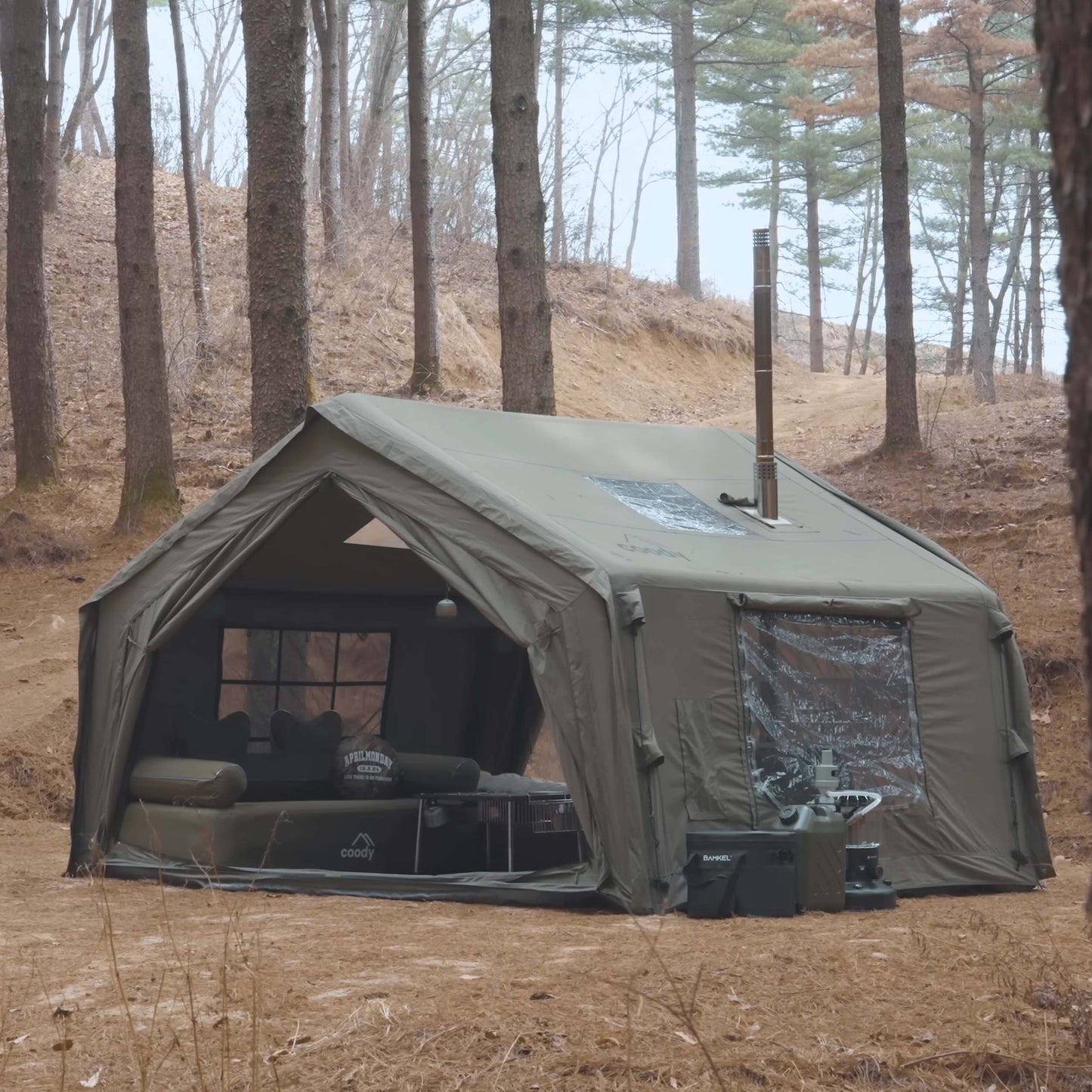 Coody 10 Forest Green Inflatable Tent House for Camping (2-4 person)