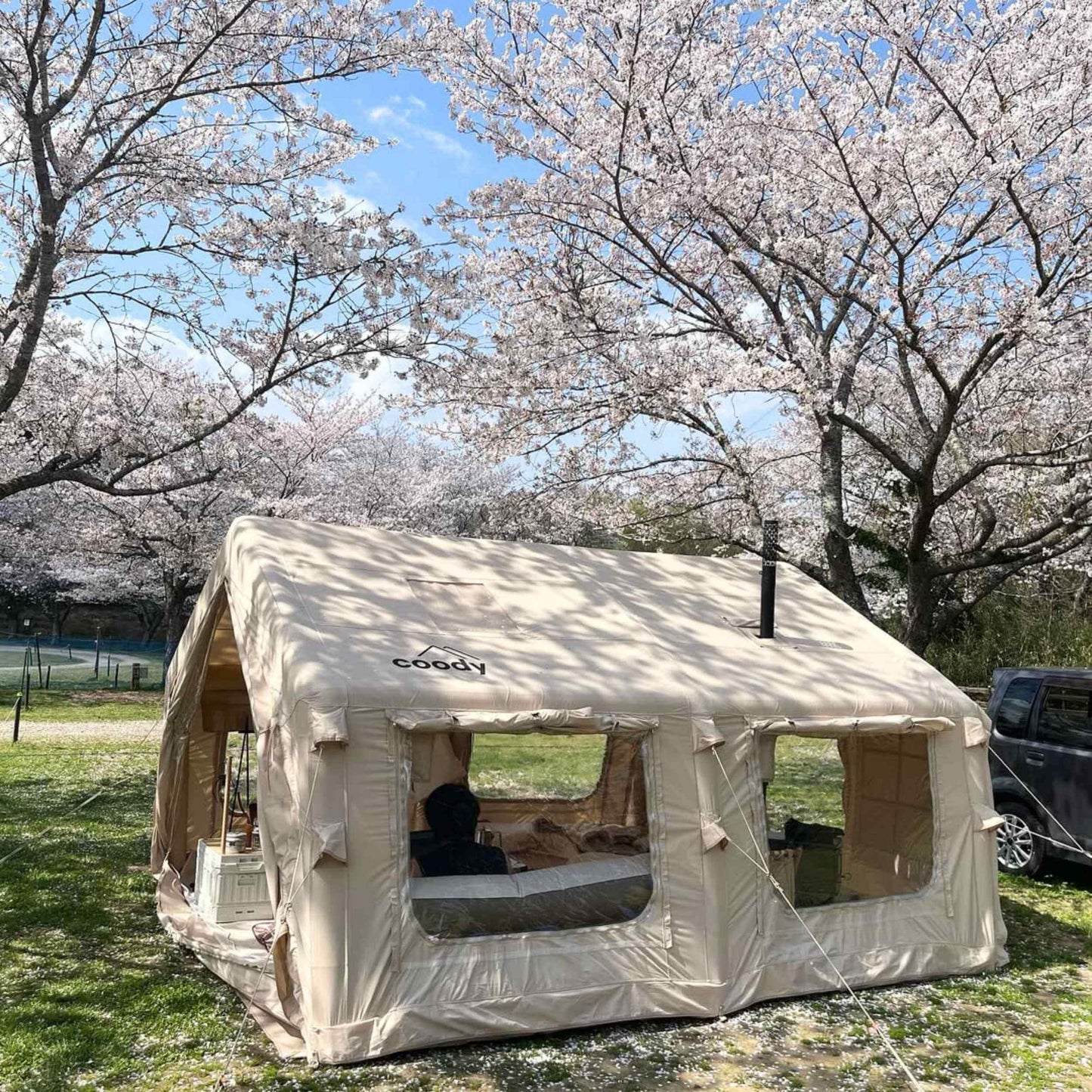 Coody 13.6 (Koala-5) Beige Inflatable Tent House for Camping (2-8 person)