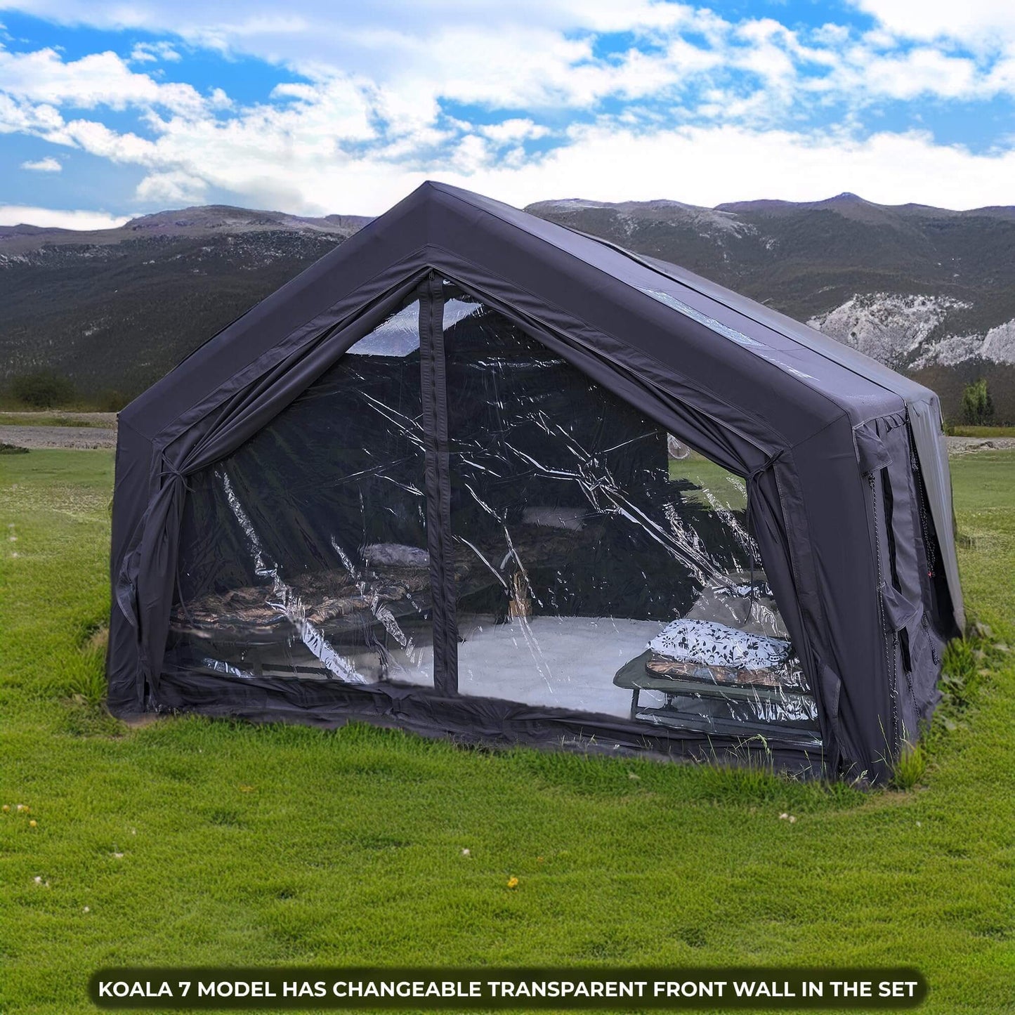 Coody 17.2 (Koala-7) Black Inflatable Tent House for Camping (2-10 person)