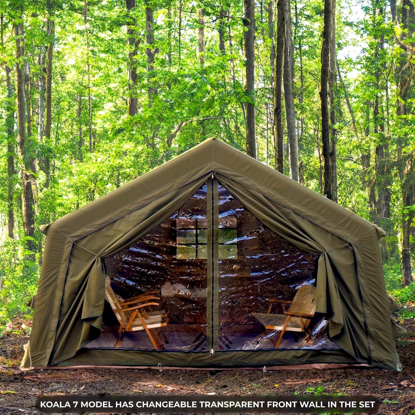 Coody 13.6 (Koala-5) Forest Green Inflatable Tent House for Camping (2-8 person)