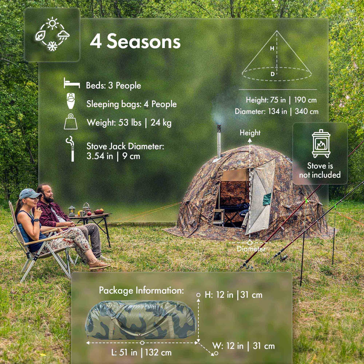 RBM All-Seasons tent  UP-2 for 2-4 person