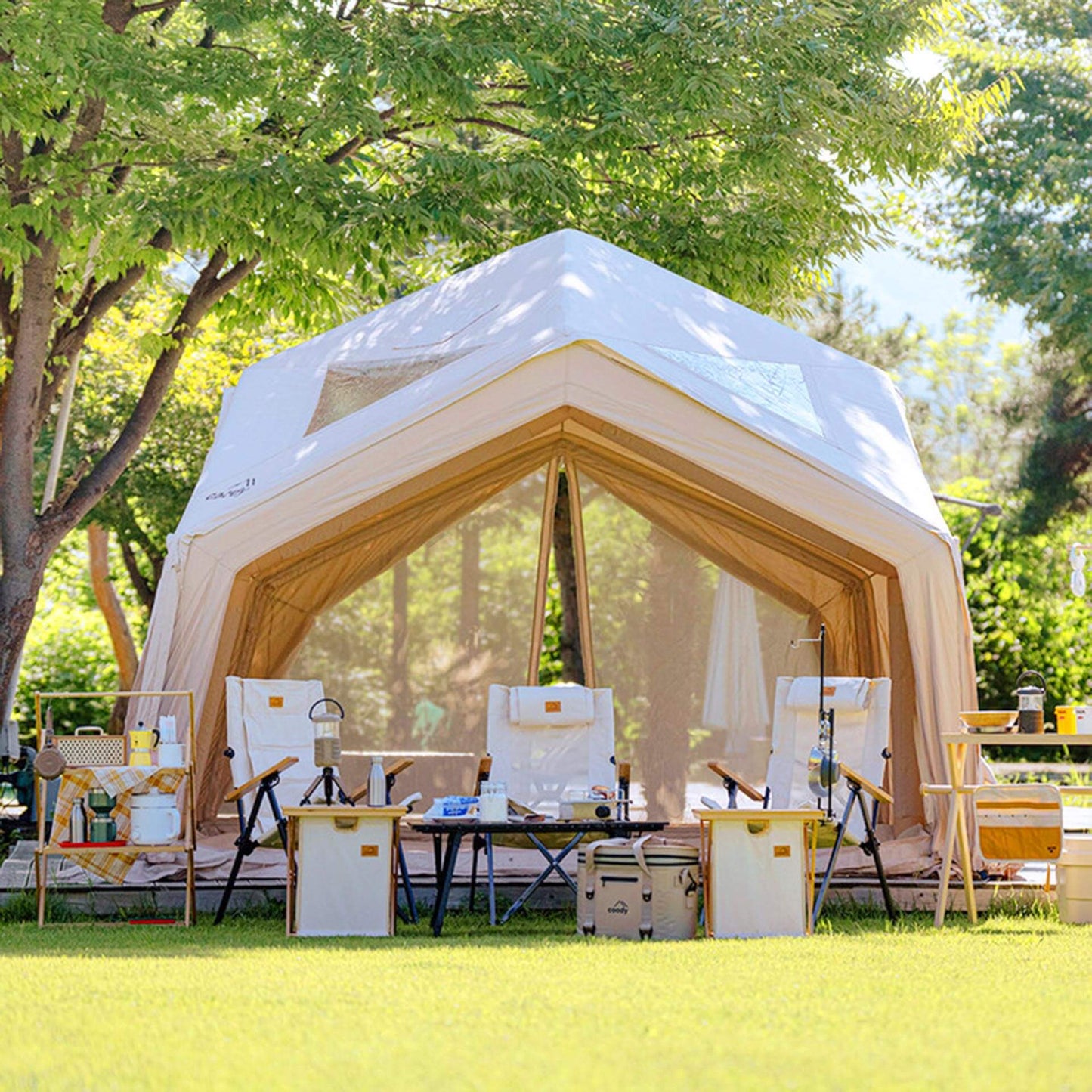 Coody | RBM Hub Shelter Inflatable Tent for 2-6 Person (Beige)
