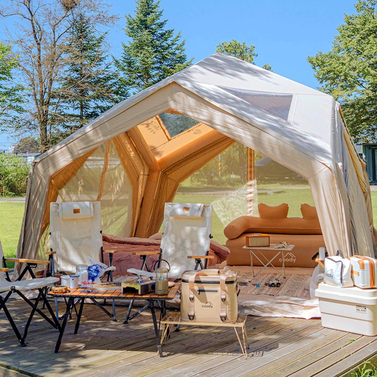 Coody | RBM Hub Shelter Inflatable Tent for 2-6 Person (Beige)