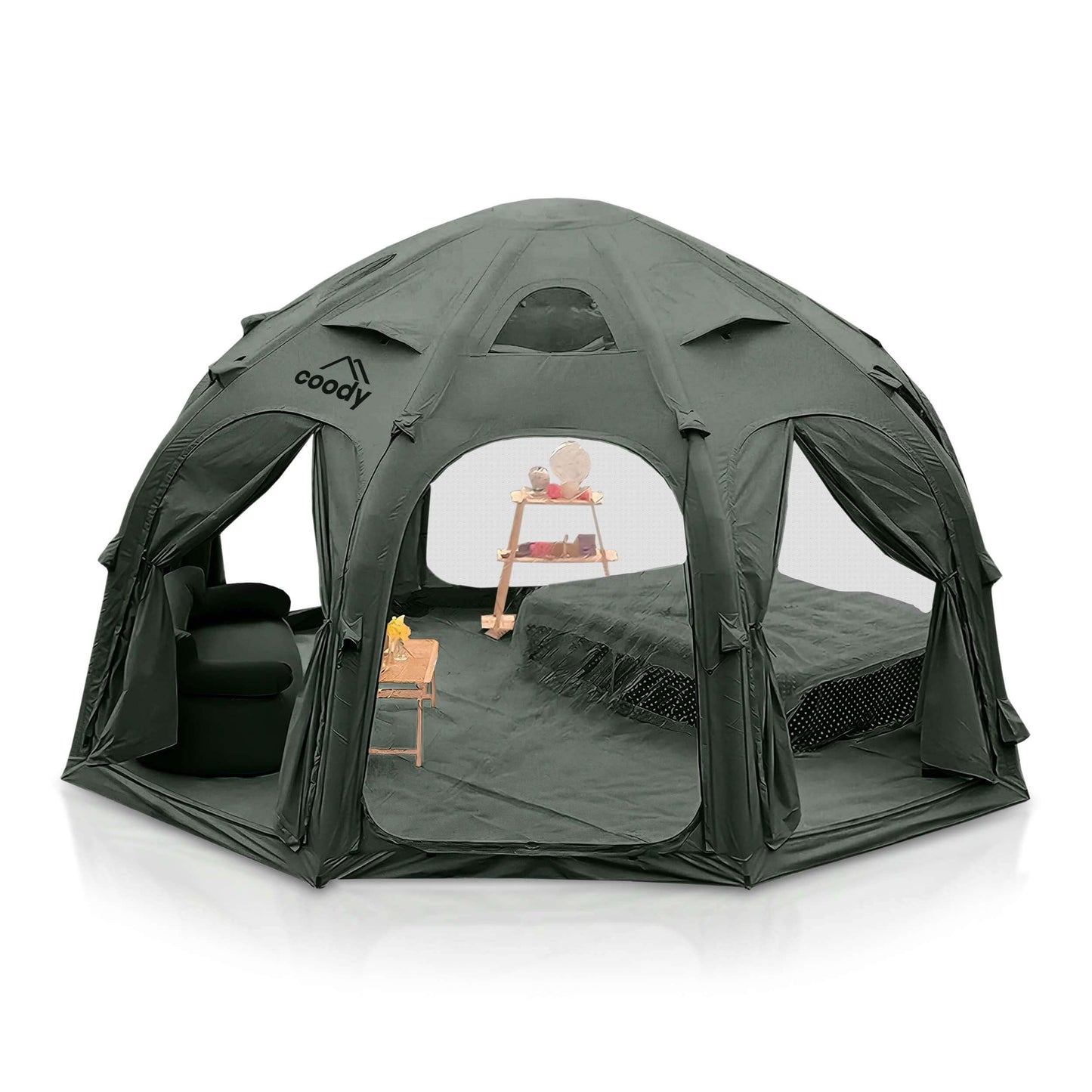 Coody Aurora Dome | RBM Outdoors Inflatable tent Octopus Forest Green for 2-4 person