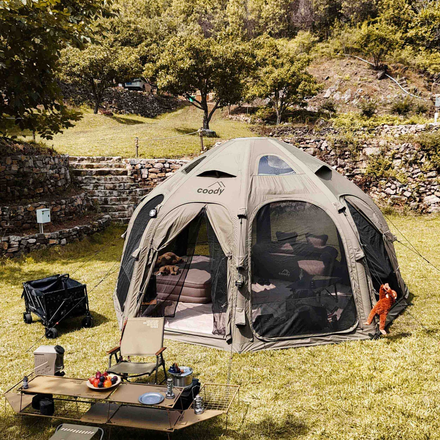 Coody Aurora Dome | RBM Outdoors Inflatable tent Octopus Forest Green for 2-4 person