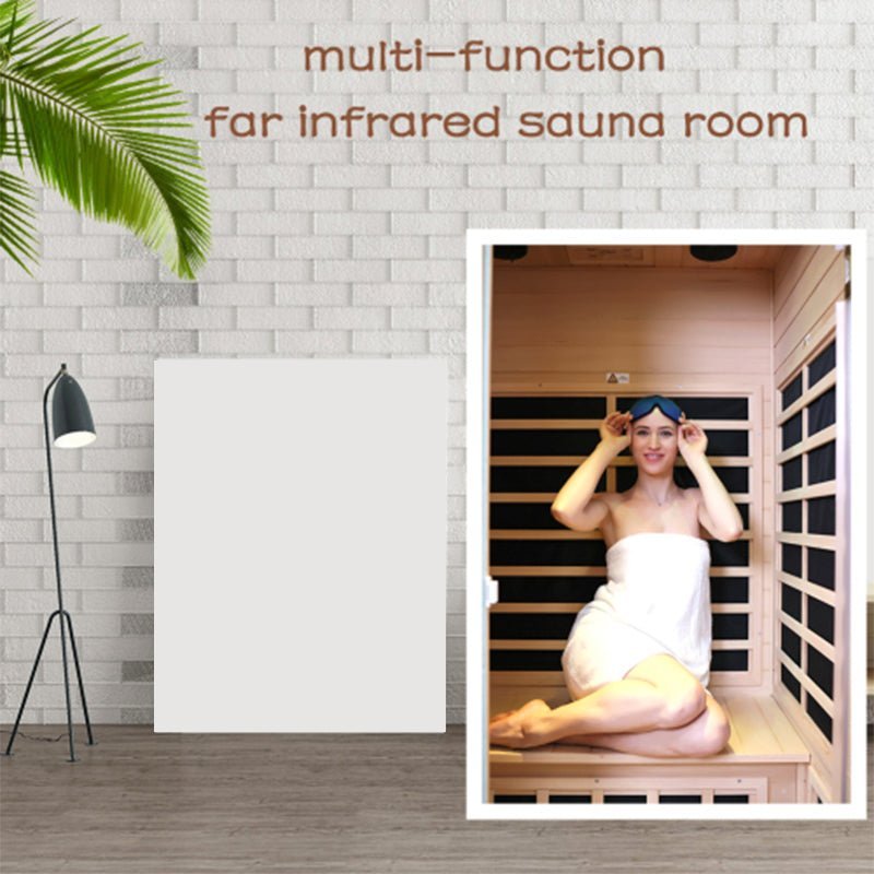 Luxury 2-Person Hemlock Wood FAR Infrared Sauna Room W/ Glass Door, 1750W (SAK81525)