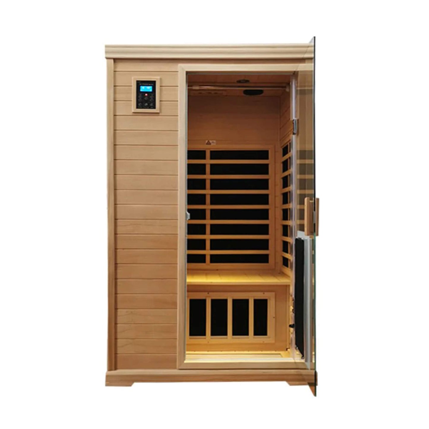 Luxury 2-Person Hemlock Wood FAR Infrared Sauna Room W/ Glass Door, 1750W (SAK81525)