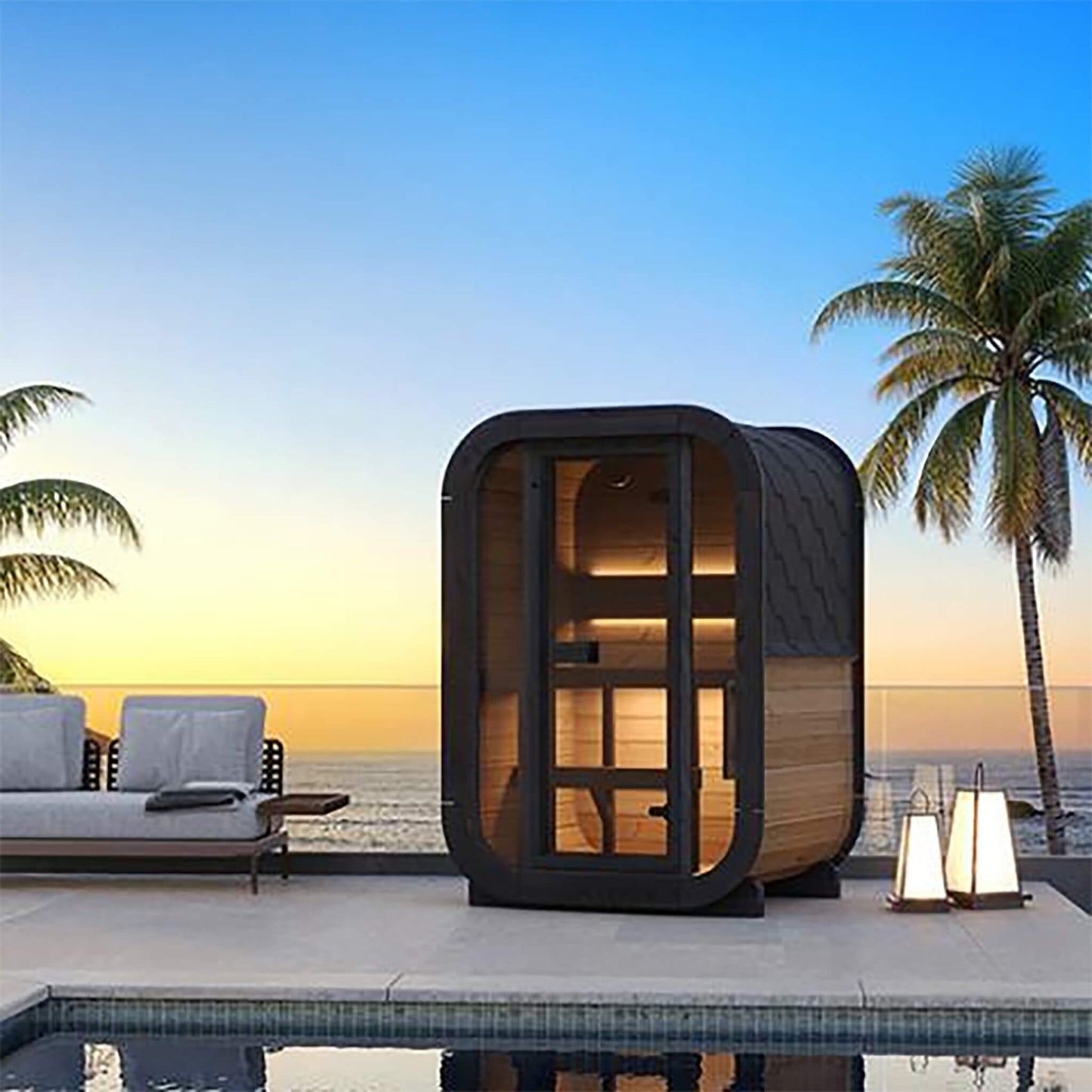 SaunaLife Model CL3G Cube-Series Outdoor 2-Person Home Sauna Kit (SAK23721)