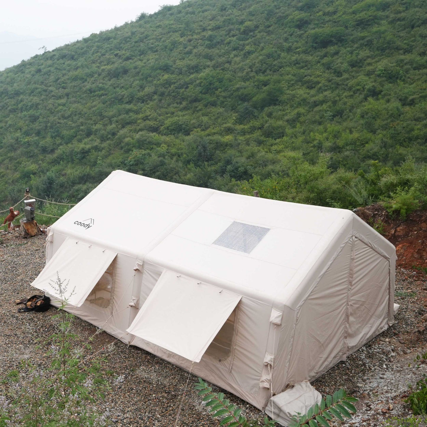Coody 17.2 (Koala-7) Beige Inflatable Tent House for Camping (2-10 person)