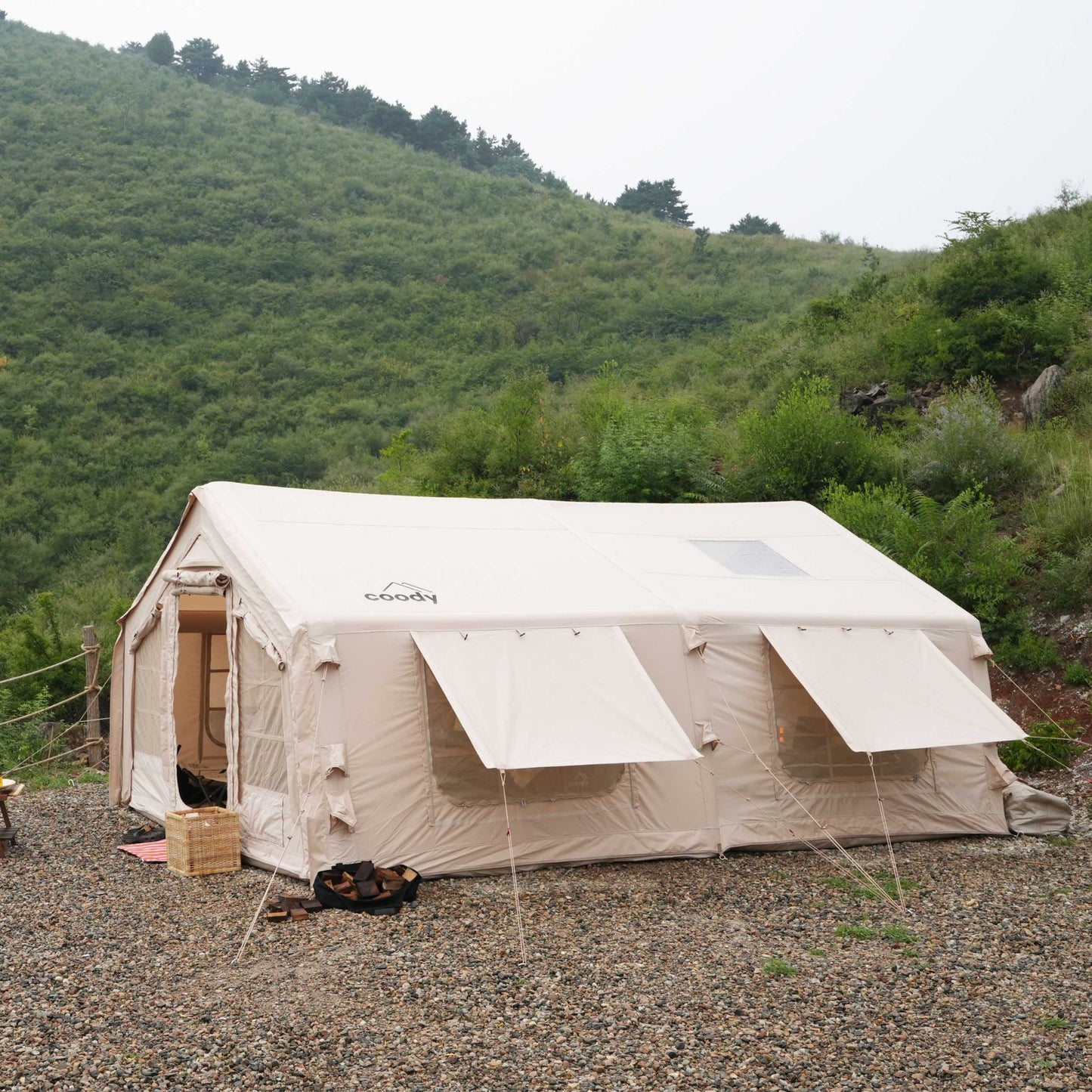 Coody 17.2 (Koala-7) Beige Inflatable Tent House for Camping (2-10 person)