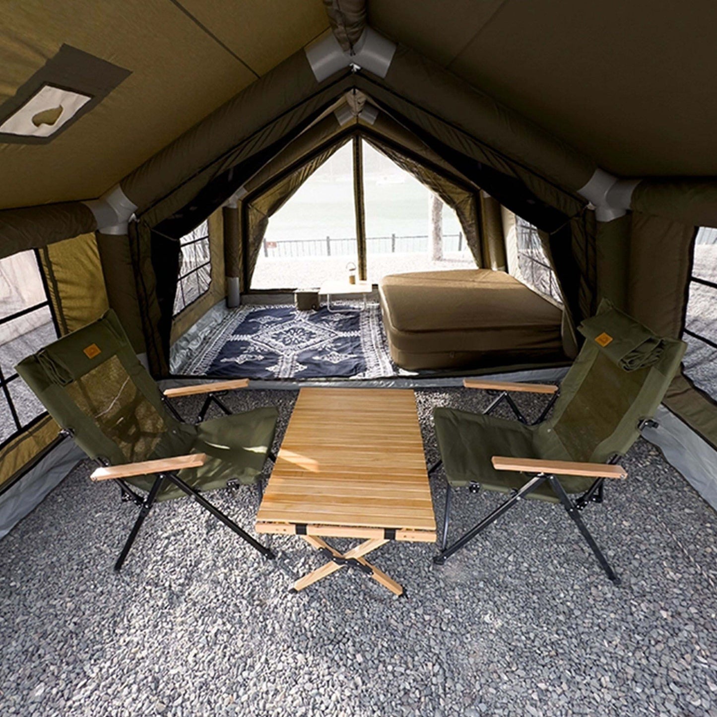 Coody 17.2 (Koala-7) Forest Green Inflatable Tent House for Camping (2-10 person)