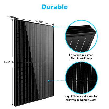 SunGoldPower 370W Mono Black PERC Solar Panel UL 61730