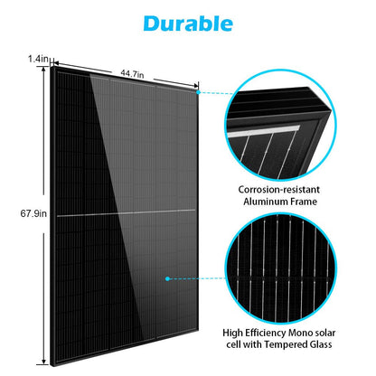 SunGoldPower 415W MONO BLACK PERC SOLAR PANEL FULL PALLET (32 PANELS) UL 61730