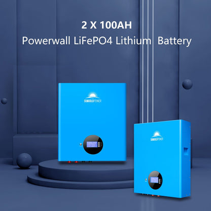 Off-Grid Solar Kit 6500W 48VDC 120/240VAC 5.12KWH/10.24KWH PowerWall Lithium Battery 6 X 370 Watts Solar Panels SGM-655M/ SGM-6510M