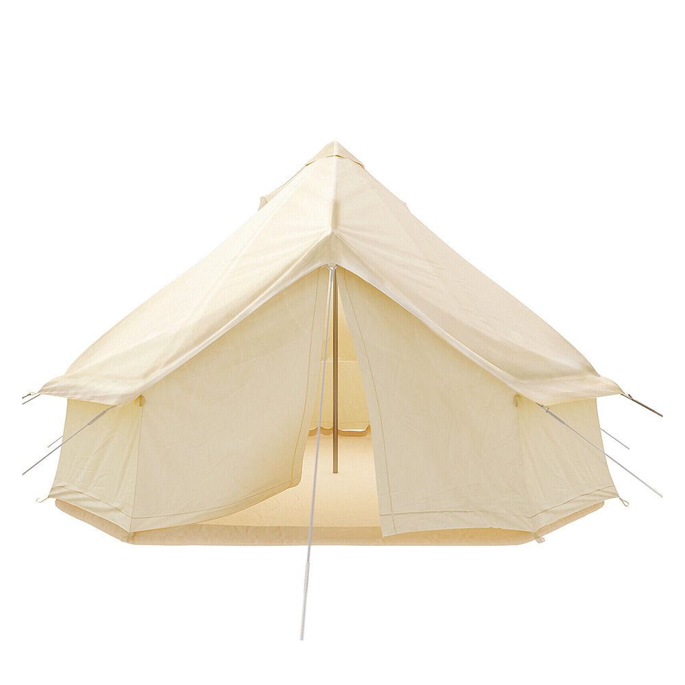 13FT Outdoor Glamping Yurt Teepee Canvas Camping Bell Family Waterproof Tent W/ Stove Jack (SAK92361)