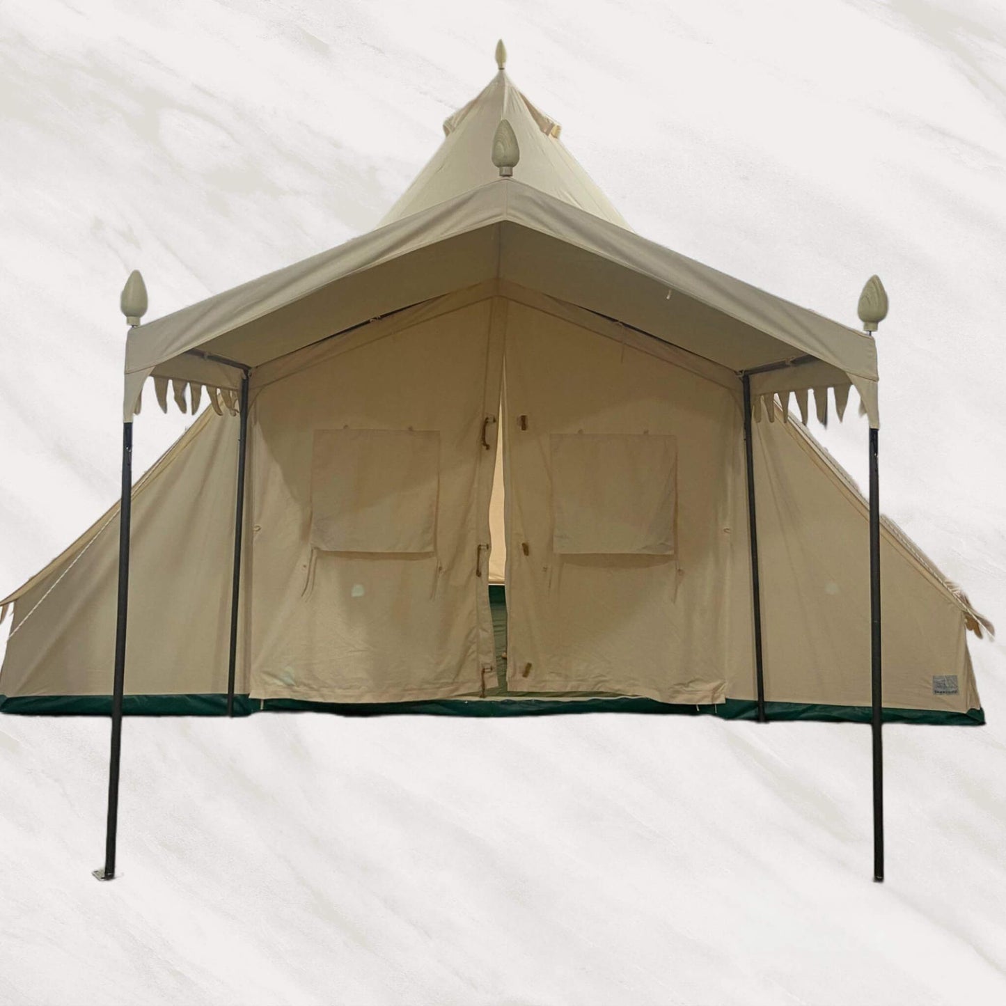 [13X19FT] Extra Large Heavy Duty Outdoor Four Seasons Glamping Canvas Bell Yurt Tent (SAK45688)