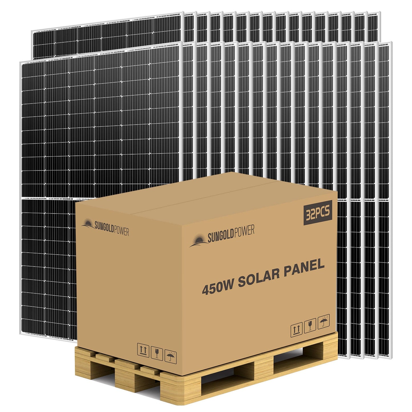 SunGoldPower 450W MONO PERC SOLAR PANEL FULL PALLET (32 PANELS) UL 61730