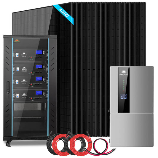 Hybrid Solar Kit 11.4KW 48V Split Phase 20.48KWH/50.2KWH Lithium Battery 440 Watt Solar Panel SGH-11N2E/ SGH-11N5E