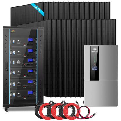 Hybrid Solar Kit 11.4KW 48V Split Phase 30.72KWH Lithium Battery 28 X 440 Watt Solar Panel SGH-11N3E