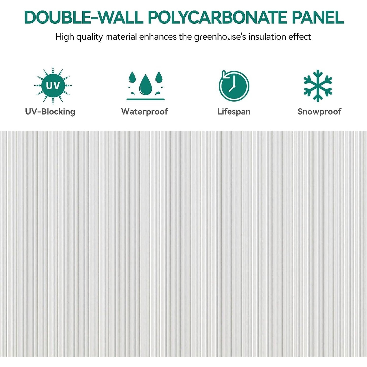 [10x12FT] Extra Large Heavy Duty Polycarbonate Aluminum Greenhouse With Sliding Doors And Vents (92574183)