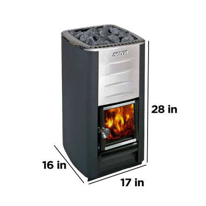 Harvia M3 Wood-Burning Sauna Heater & Chimney Kit, 16.5KW [WKM3] (SAK90867)