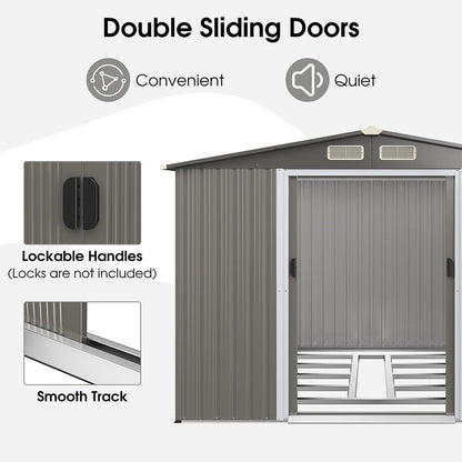 Premium Outdoor Steel Tool Storage Garden Backyard Shed, 8x6' (92674185)