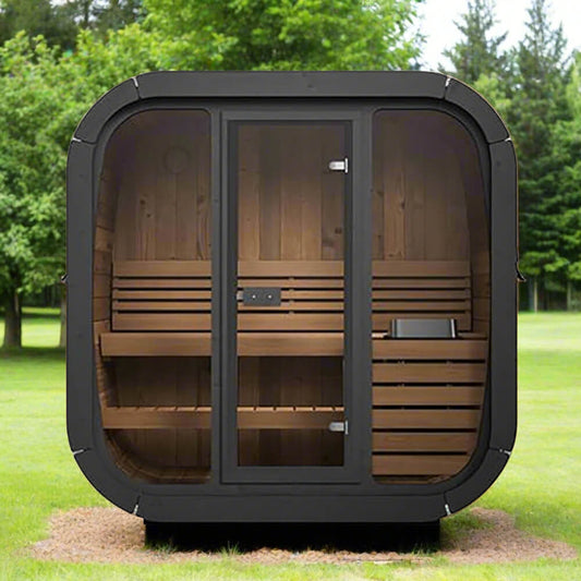 SaunaLife Model CL4G 3-Person Cube-Series Luxury Wooden Outdoor Home Sauna Kit [SL-MODELCL4G] (SAK92610)