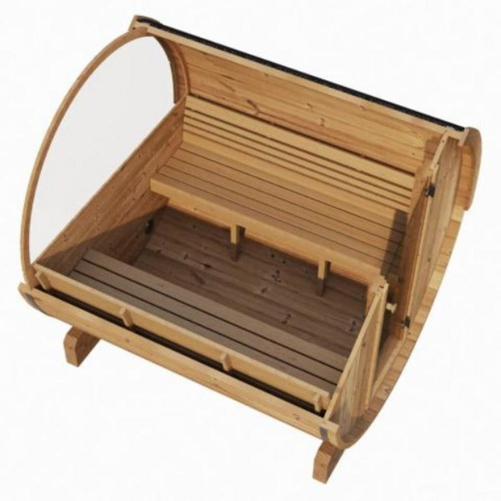 SaunaLife Model E8W Ergo Series 6-Person Outdoor Thermo-Spruce Sauna Barrel [SL-MODELE8W] (SAK92573)