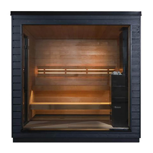 SaunaLife Model G6 5-Person Pre-Assembled Luxury Wooden Outdoor Home Sauna [SL-MODELG6] (SAK39518)