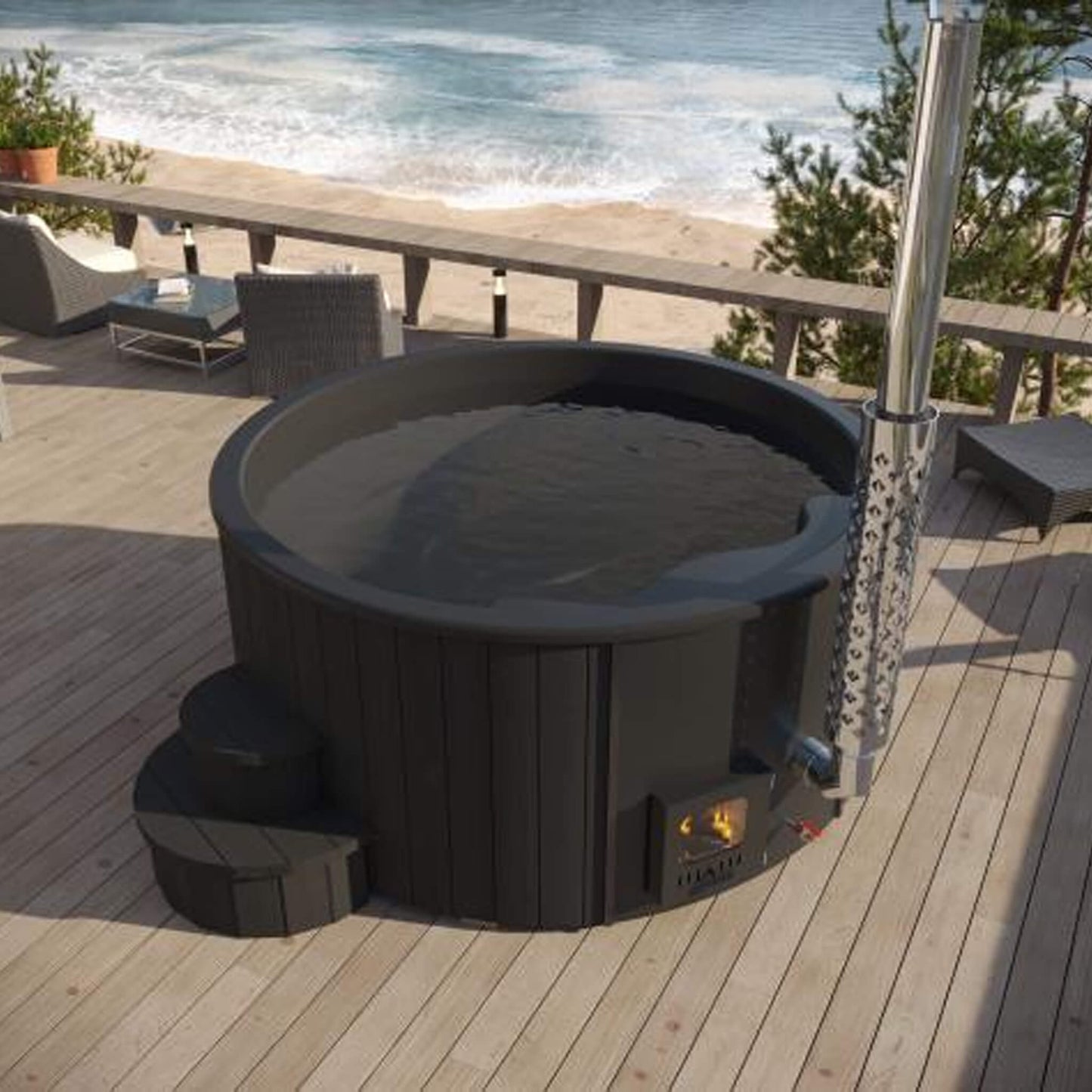 SaunaLife Model S4B Premium 6-Person Home Wood-Burning Hot Tub [SL-MODELS4] (SAK72531)